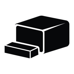 Butter Block Silhouette Symbol for Baking and Culinary Design