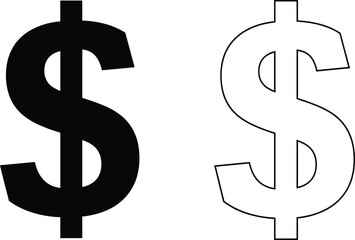 Dollar Currency Symbol Icon Vector Set