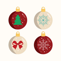 Vector set Christmas Ball Glitter Collection