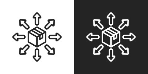 Expansion Icon In Black And White Line Style