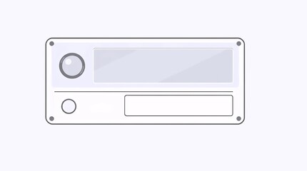 Fototapeta premium white electronic device interface with subtle reflections and clean panel layout, modern minimalist template for tech products and user interface design