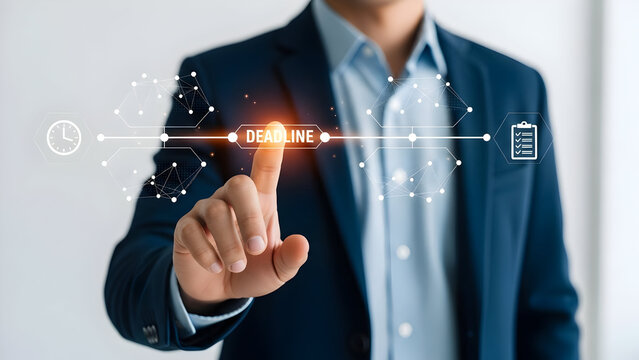 Meeting deadlines is essential to business success and this modern design concept demonstrates the importance of excellent time management for project completion