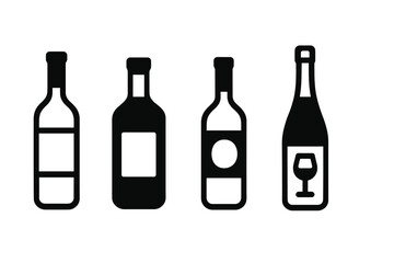 Various styles of wine bottles displayed against a simple background for a minimalist design
