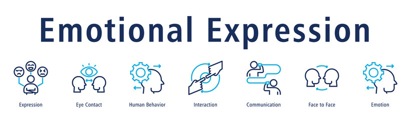Emotional Expression Web Banner Duotone Outline