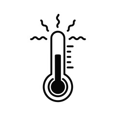 Naklejka premium Hot Thermometer Icon