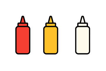 Various types of mustard bottles arranged in a row showcasing different colors and designs for condiment lovers