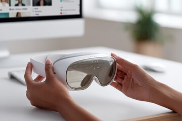 Team Building with Virtual Reality Headset Enhancing Collaboration Through Immersive Technology in a Modern Office