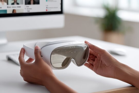 Team Building with Virtual Reality Headset Enhancing Collaboration Through Immersive Technology in a Modern Office