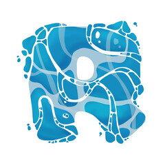 Abstract Blue Water Letter R.