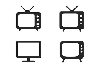 Vintage and modern television designs showcased in black and white styles