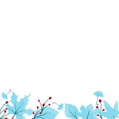 Winter Leaf and Berries Border Decoration
