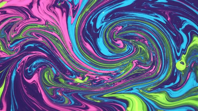 Seamless loop of flowing liquid colors creating a hypnotic psychedelic background texture in bright neon hues background texture, synthetic, artistic movement