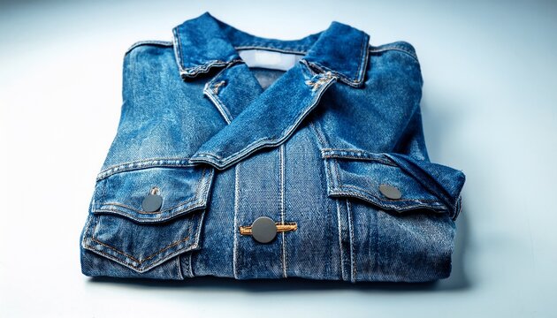 blue denim jacket folded neatly