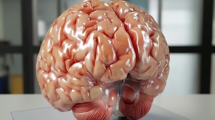 3D printer creating a detailed model of a human brain in a laboratory setting - Powered by Adobe