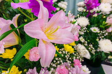 花のデコレーション、供花、花束のイメージ