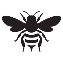Bold Silhouette of Flying Bee