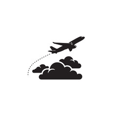 Airplane Flying Icon Travel Flight Symbol Vector Design
