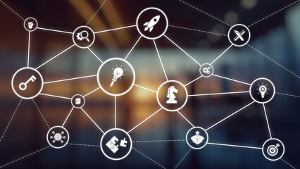 Innovation icons show creativity, teamwork, and project development. Innovation helps organizations...