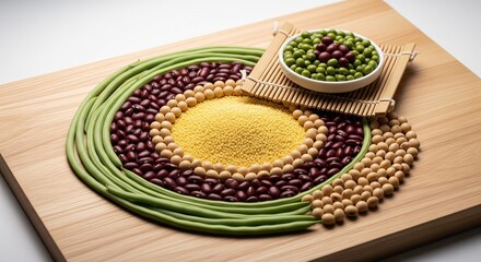 Artful Composition of Healthy Grains and Beans for Wellness