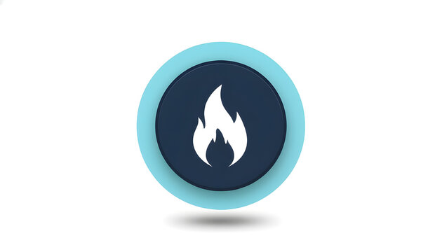 Blue fire circle icon symbol set illustration design with hot flame and cool water drop silhouette element