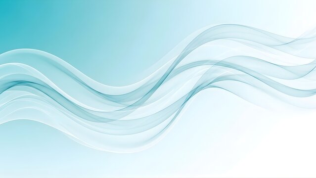 Abstract Blue Green Wavy Lines Background with Smooth Flowing Gradient Design