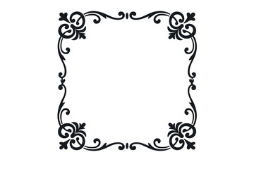 Elegant black decorative border design suitable for invitations and framing artwork