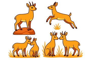 Playful deer in a sunny meadow, showcasing their agility and social interactions in a tranquil outdoor setting