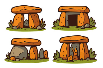 Ancient stone structures in diverse designs showcasing historical burial sites and cultural significance