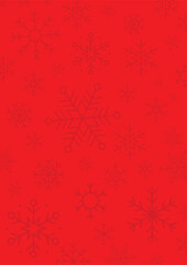 Red snowflake vertical background for poster, card, cover, social media vector design.