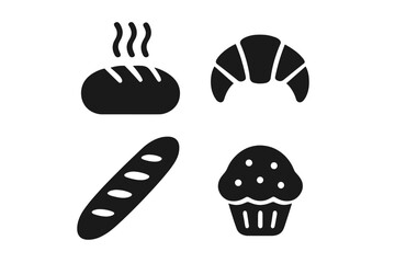 Assortment of baked goods displayed on a table at a bakery during morning hours