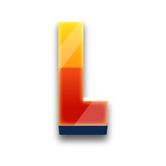 Colorful 3D Letter L Icon.