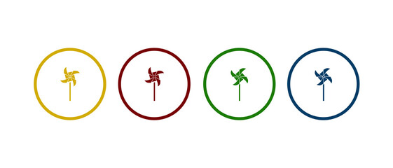 paper windmill icon vector illustration. paper windmill icon in different color design.