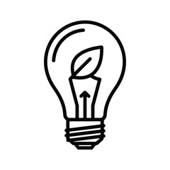 Obraz premium Green Energy Light Bulb Icon