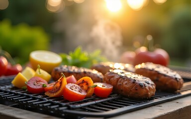 Summer backyard barbecues - Generative AI. High quality. High quality