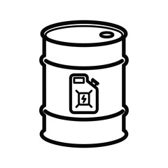 Industrial Fuel Barrel with Electric Energy Symbol Icon