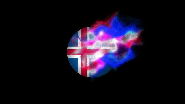Animated Modern Energy Efficiency Icon of Iceland Flag for Clean Technology Marketing and Education