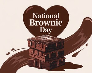 Delicious national brownie day December 8th celebration.