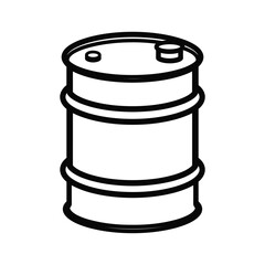 Oil Barrel or Industrial Drum Outline Icon