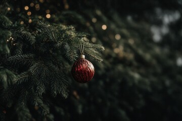 christmas ball red from a christmas tree