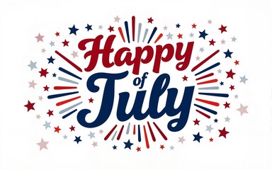 Vector art of happy fourth of july independence day text with stars. High quality