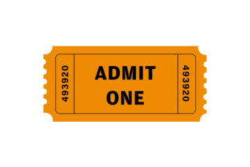 Ticket d'entrée orange - Place de cinéma 