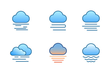Cloud fog icon illustration