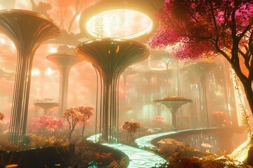 Golden fantasy hall with glowing lanterns and warm reflections