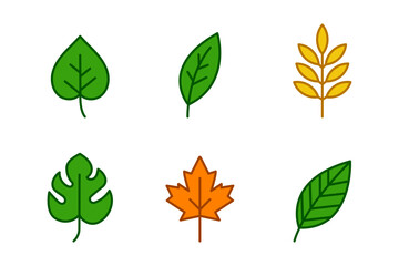 Leave icon set illustration