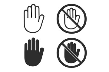 Obraz premium Symbols indicating stop and hand gestures for communication in public spaces