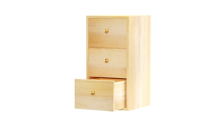 open drawer chest 3D rendering	