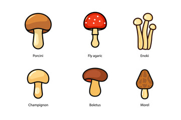 Mushroom icon Collection Vector Art