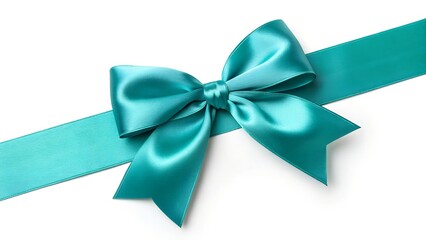 Teal Satin Ribbon Bow for Modern Gift Wrap