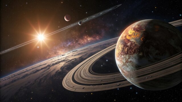 Stunning planets outer space cosmic exploration - Powered by Adobe