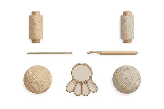 Crafting session with yarn, thread, and crochet tools on a clean surface during daylight hours